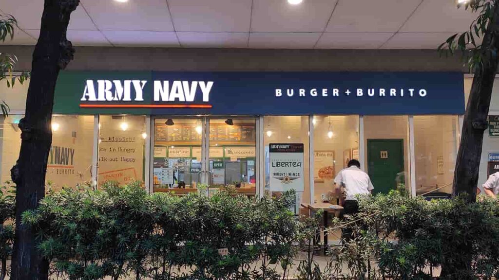 picture of armynavy burger + burrito, restaurant in trinoma