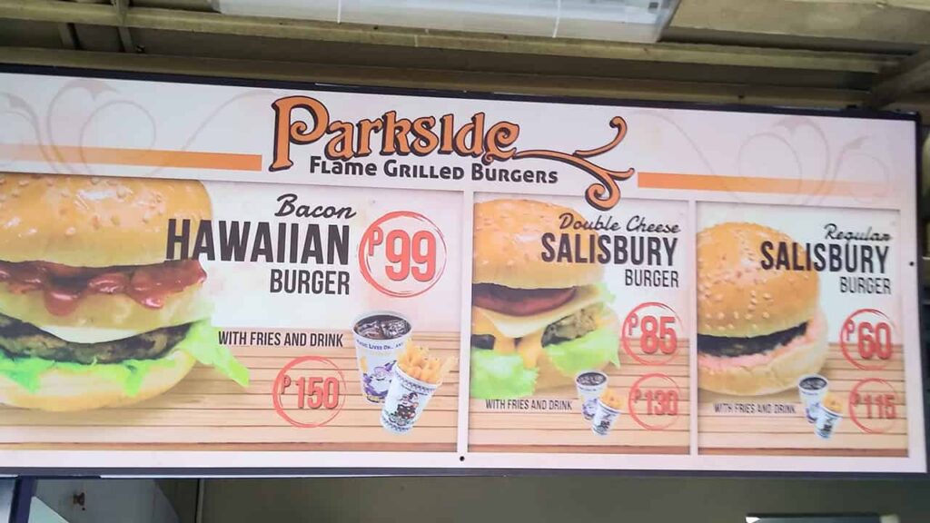 picture of parkside flame grill burgers, restaurant in enchanted kingdom