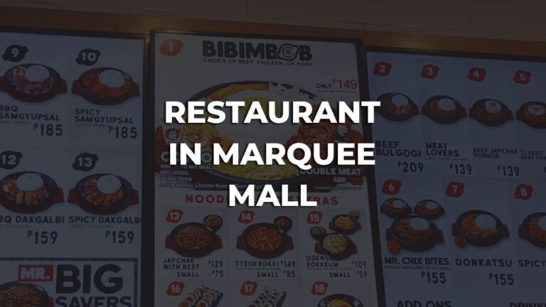 best restaurant in marquee mall philippines