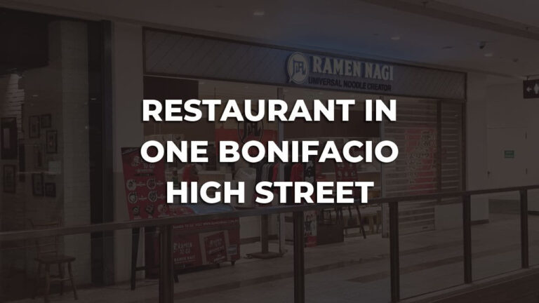 best restaurant in one bonifacio high street philippines