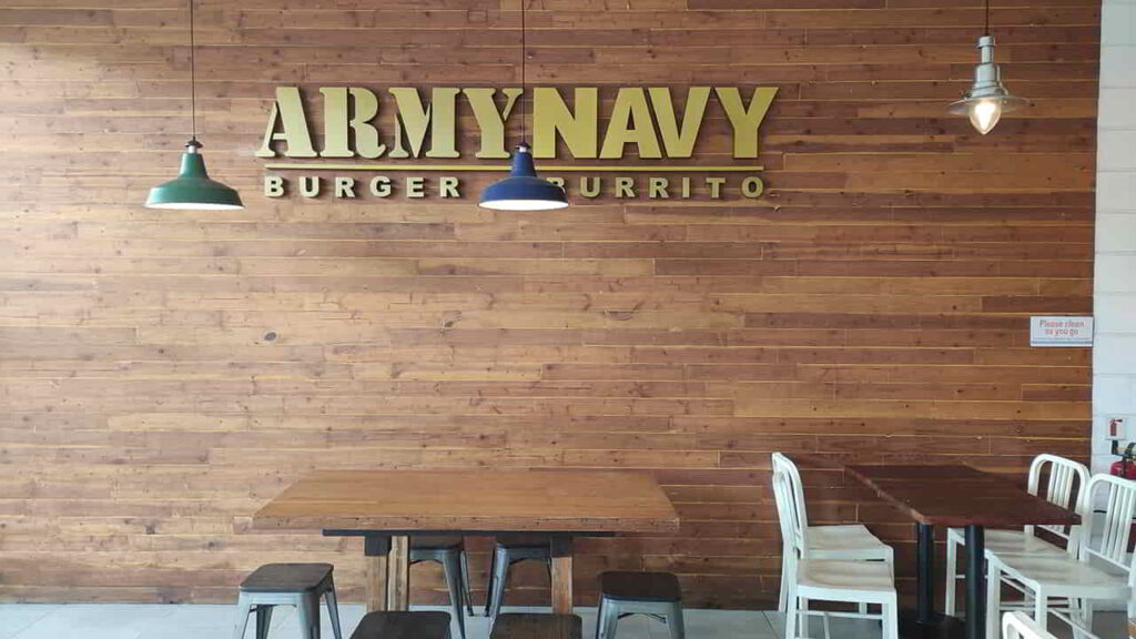 picture of armynavy burger + burrito, restaurant in vista mall taguig