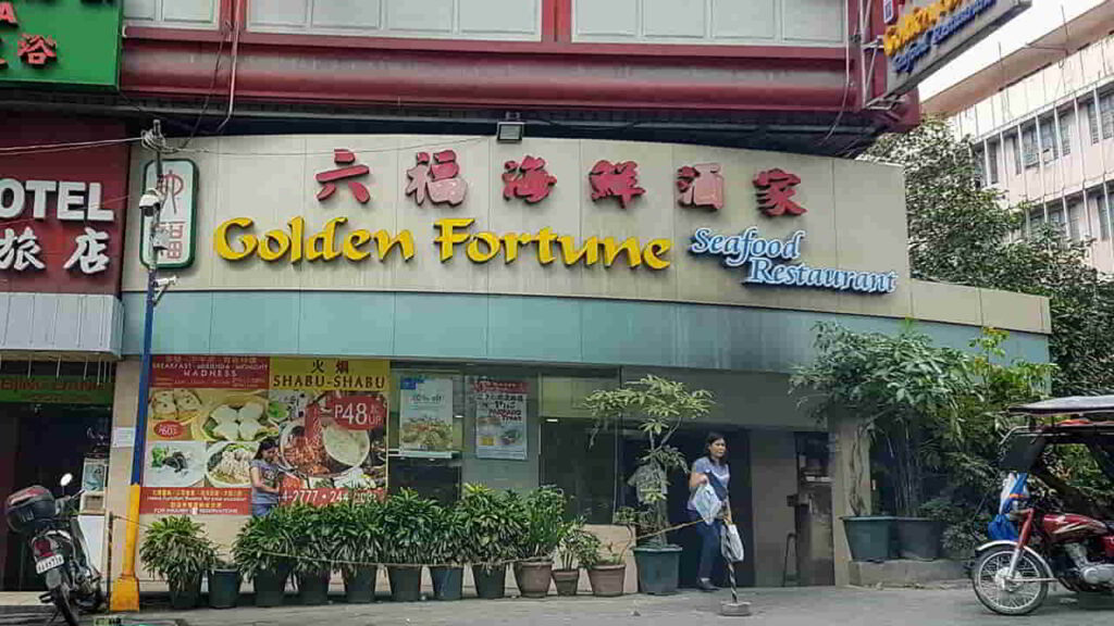 picture of golden fortune seafood restaurant, seafood restaurant in binondo